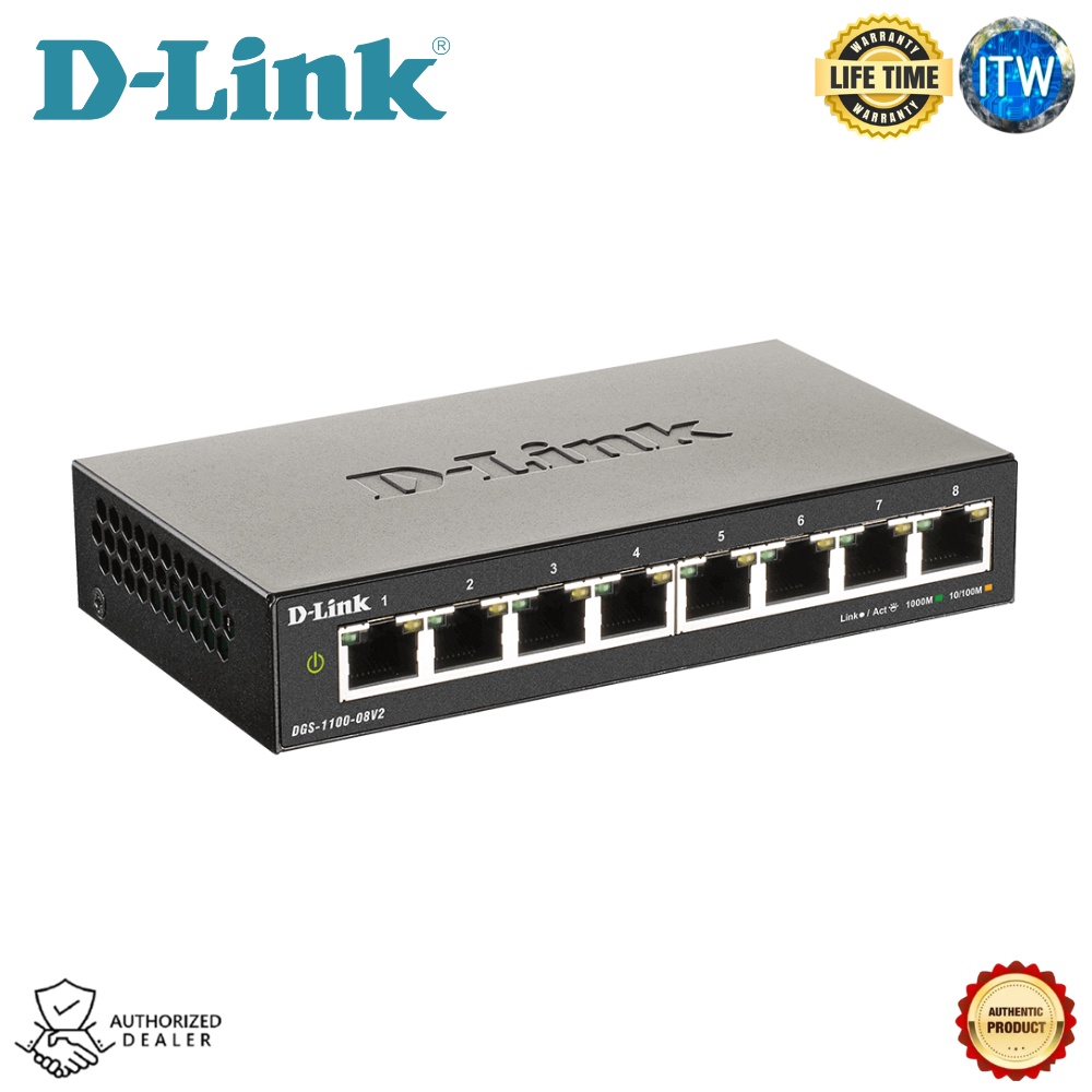 D-Link Ethernet Switch - 8-Port Gigabit Smart Managed Switch (DGS-1100-08V2)