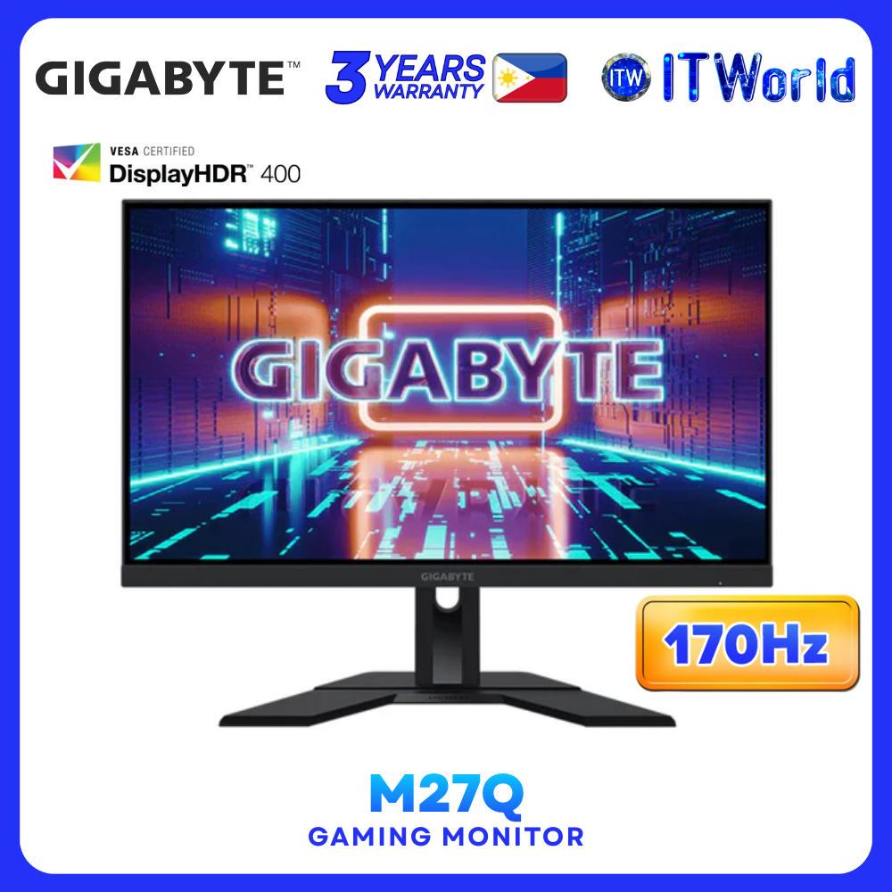 Gigabyte M27Q 27"(2560 x 1440),165Hz/OC170Hz, SS IPS,1ms Flicker-Free Gaming Monitor (M27Q-AP)