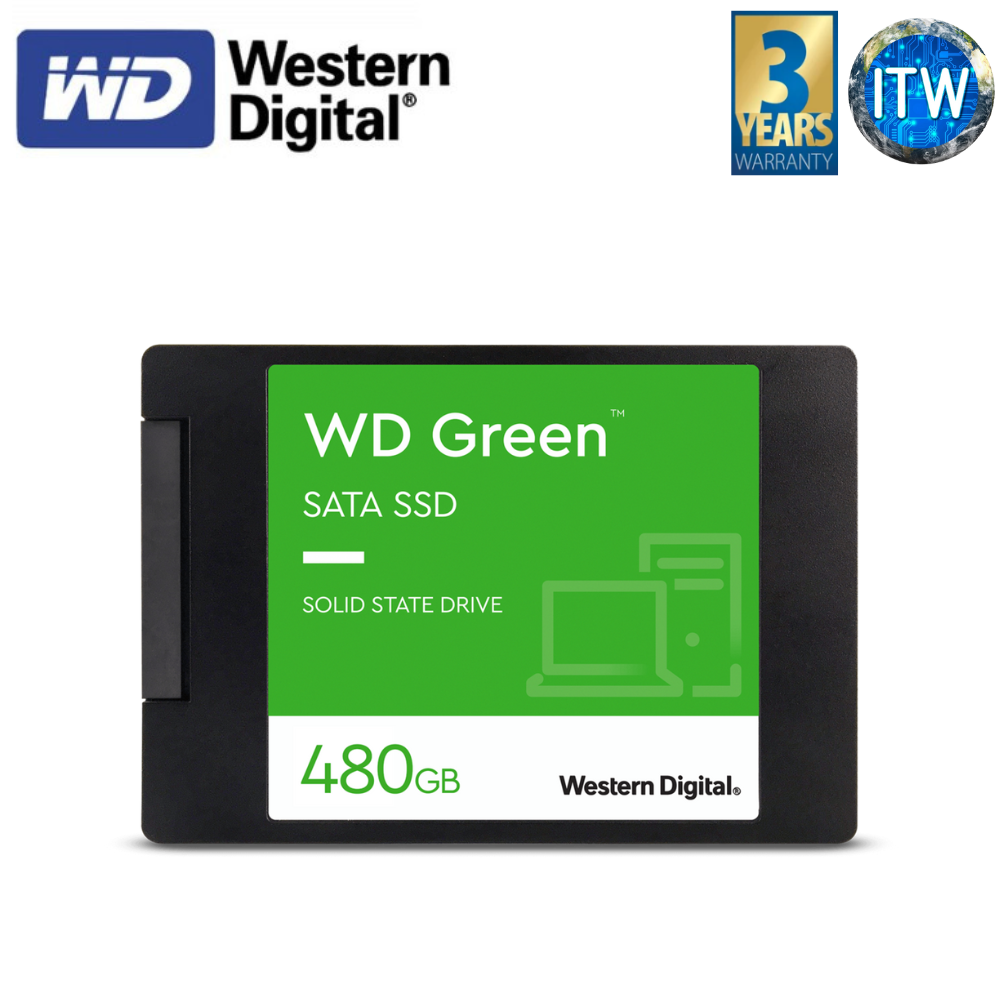 ITW | Western Digital Green 480GB 2.5”/7mm SATA III 6Gb/s Internal SSD (WDS480G3G0A-00BJG0)
