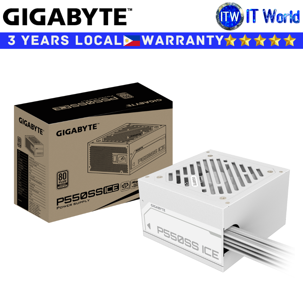 Itw | Gigabyte PSU 550W Power Supply Unit P550SS Ice 80+ Silver Active PFC White (GP-P550SS-ICE)