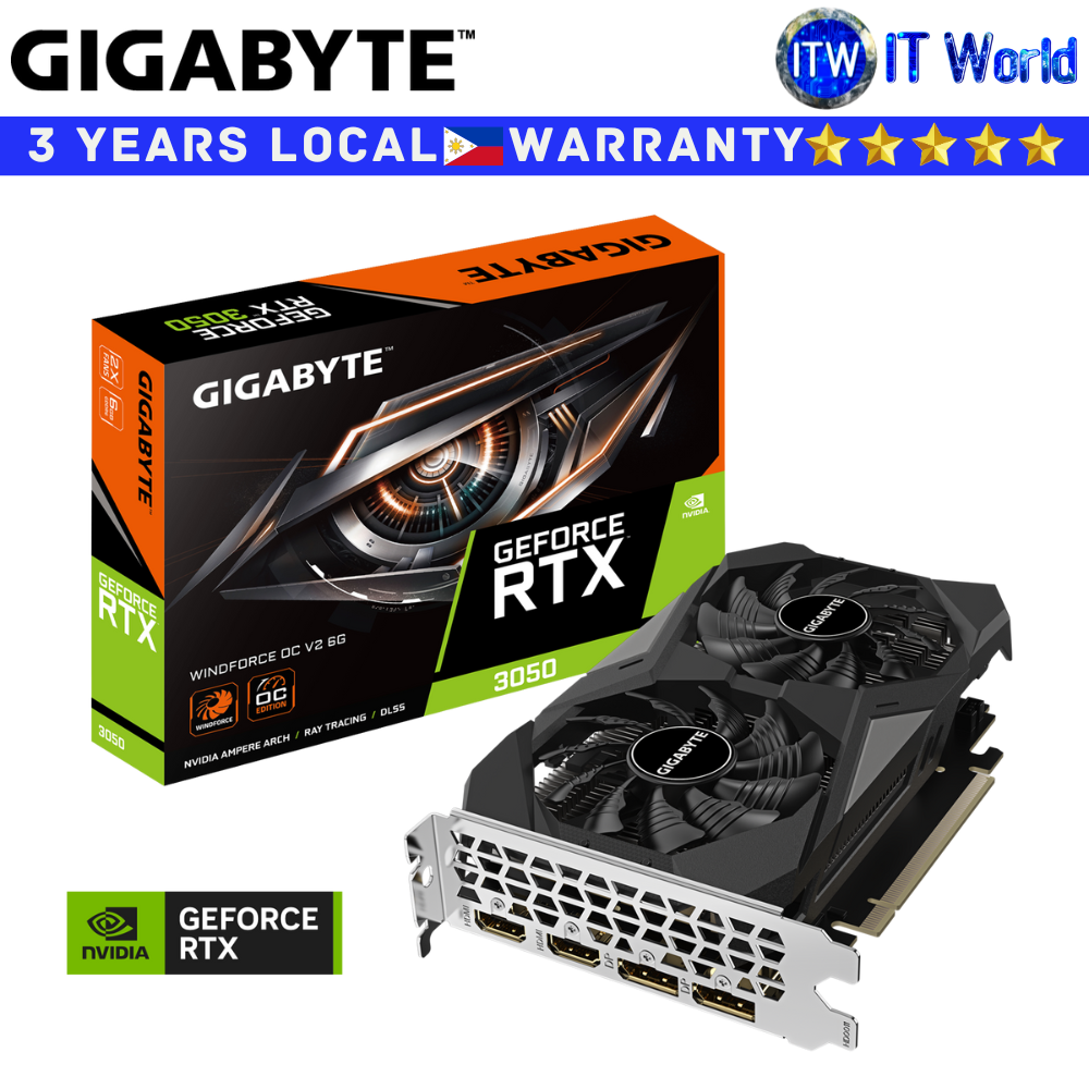 Gigabyte RTX 3050 Windforce OC V2 6GB GDDR6 Geforce Graphic Card (GV-N3050WF2OCV2-6GD)