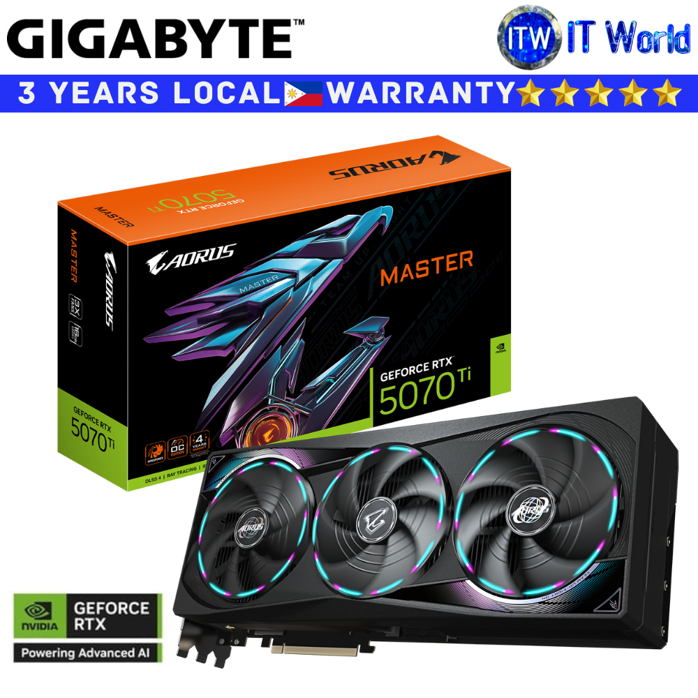 Gigabyte RTX 5070 Ti Master 16GB GDDR7 Aorus Geforce Graphic Card (GV-N507TAORUS-M-16GD) | itw
