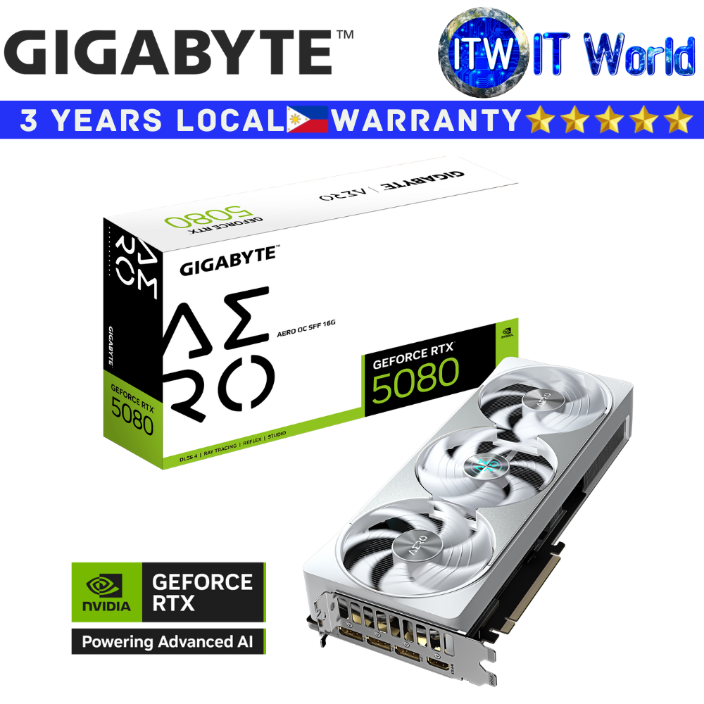 Gigabyte RTX 5080 Aero OC SFF 16GB GDDR7 Geforce Graphic Card (GV-N5080AERO-OC-16GD)