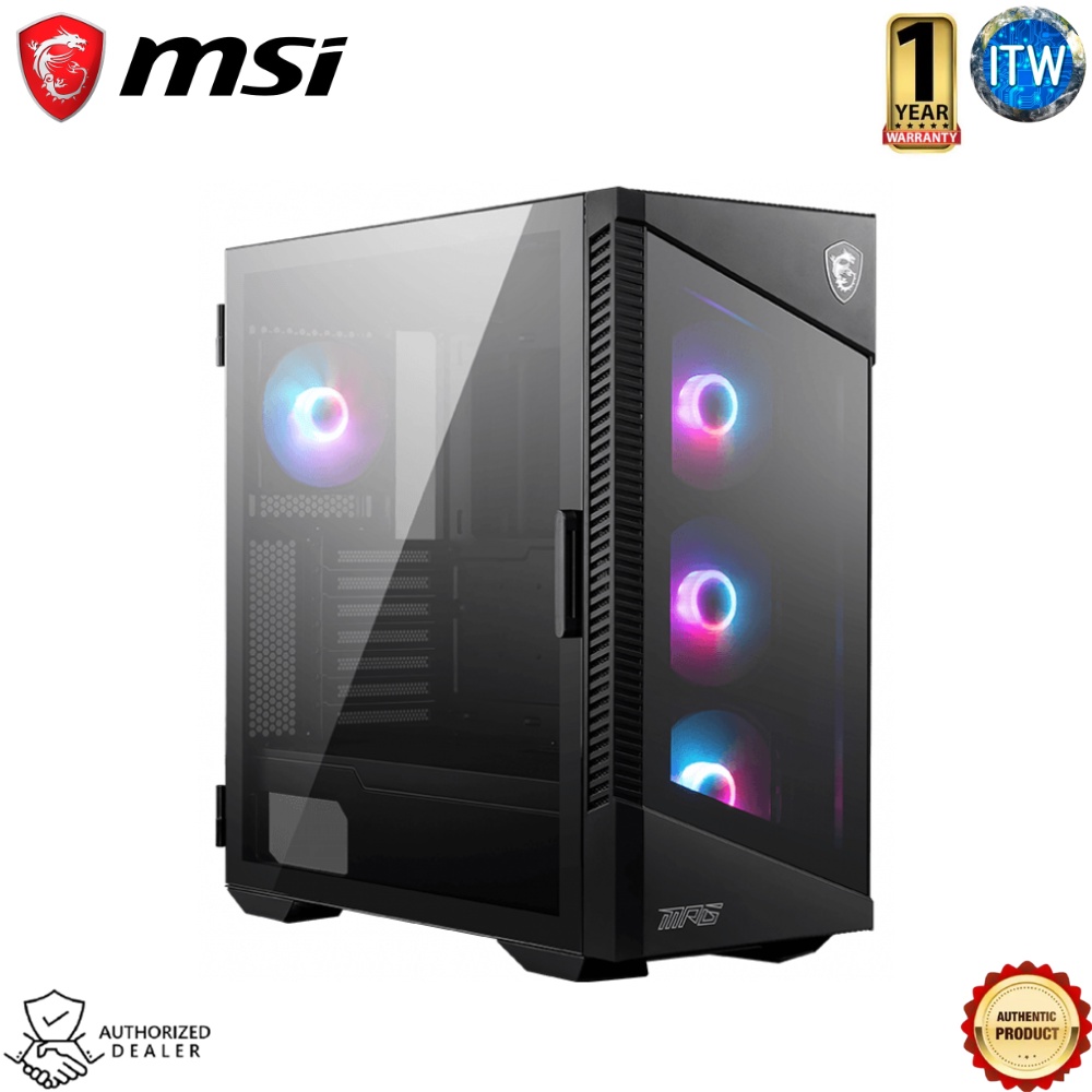 Msi Mpg Velox 100R - Supports ATX / Micro-ATX / Mini-ITX, Mid-Tower PC Case (Black)