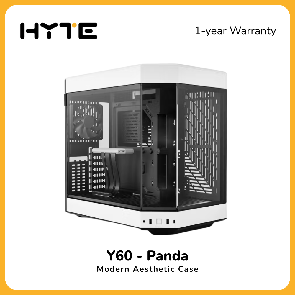 HYTE Y60 Modern Aesthetic Dual Chamber Panoramic Tempered Glass Mid-Tower ATX Computer Gaming Case