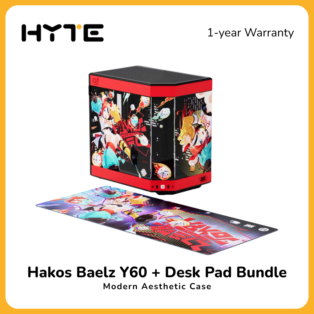 HYTE Hakos Baelz Y60 Limited Edition + Desk Pad Bundle - ATX Tower Case