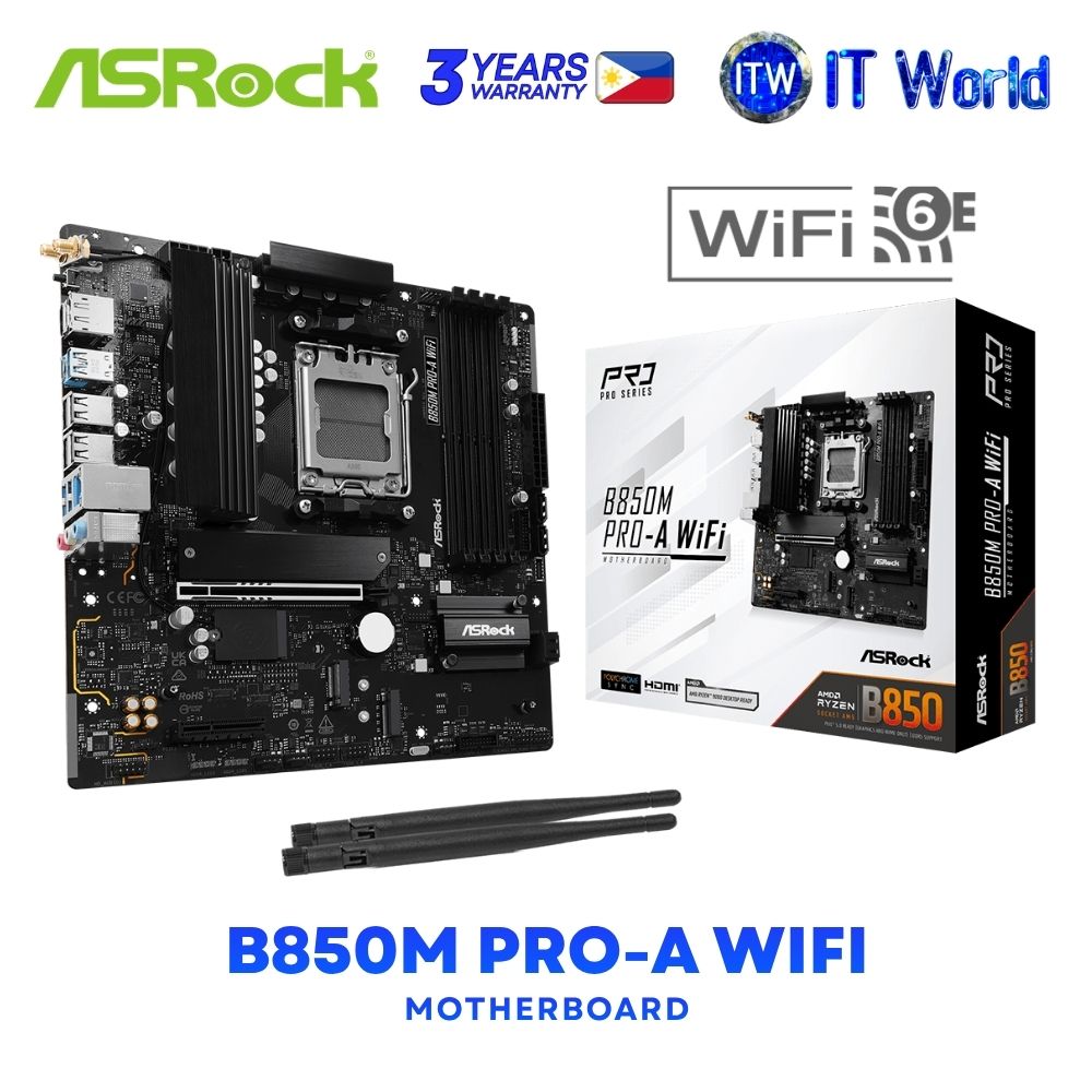 ASRock B850M PRO-A WIFI micro-ATX AM5 DDR5 AMD B850 Chipset Motherboard