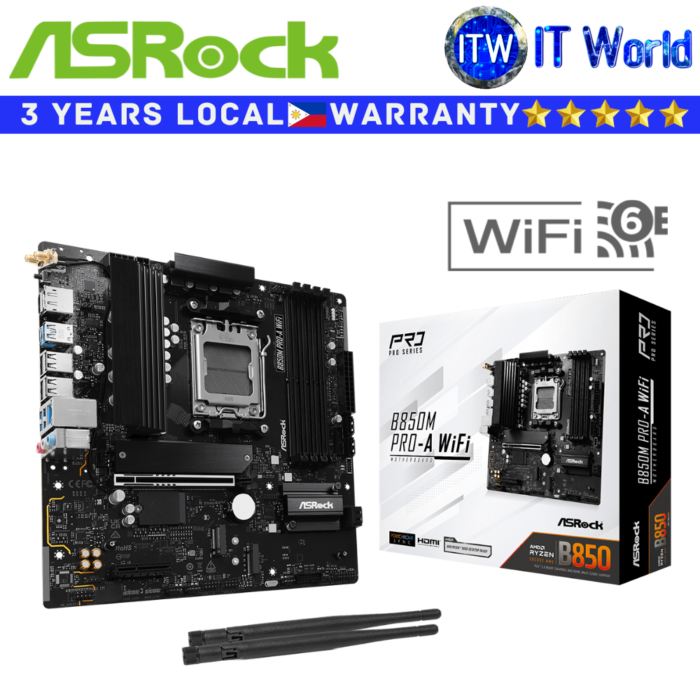 ASRock Motherboard B850M Pro-A Wifi microATX AM5 DDR5