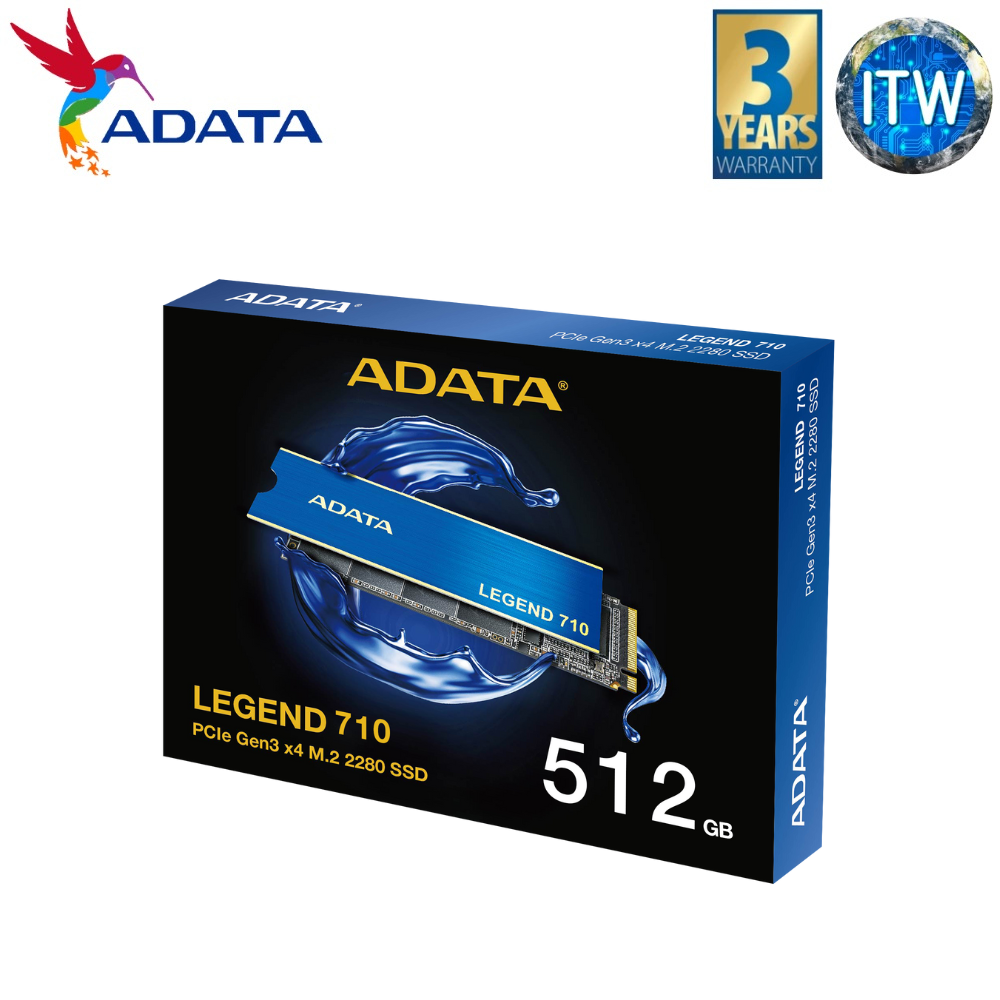 512GB ADATA Legend 710 PCIe Gen3 x4 M.2 2280 SSD (256GB / 512GB / 1TB)