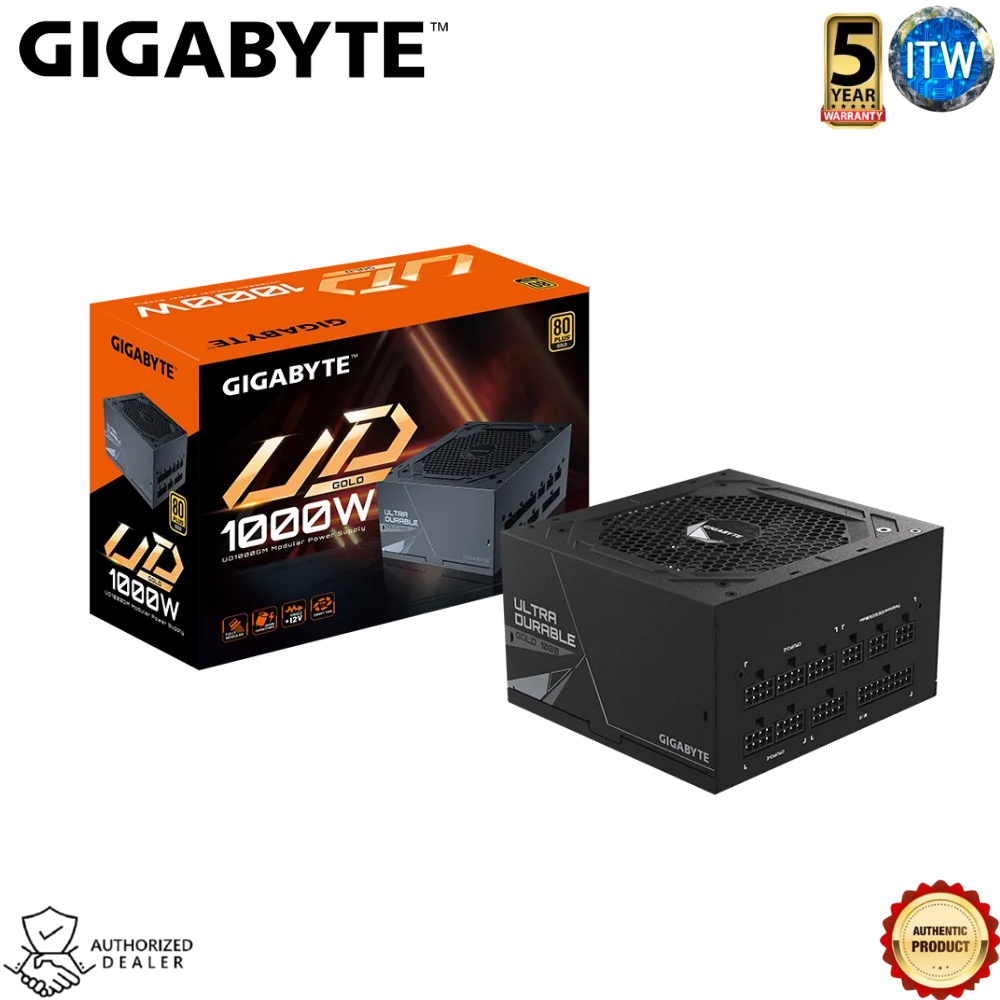 Gigabyte UD1000GM - 1000W, 80+ Gold, Active PFC, Intel Form Factor ATX 12V v2.31 PSU (GP-UD1000GM)