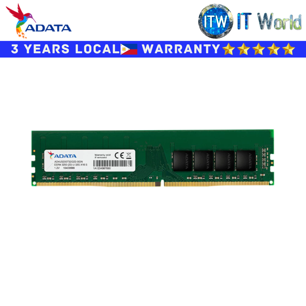 ITW | Adata Premier 8GB DDR4-3200Mhz 1.2V U-DIMM Memory Module (AD-AD4U32008G22-SGN)