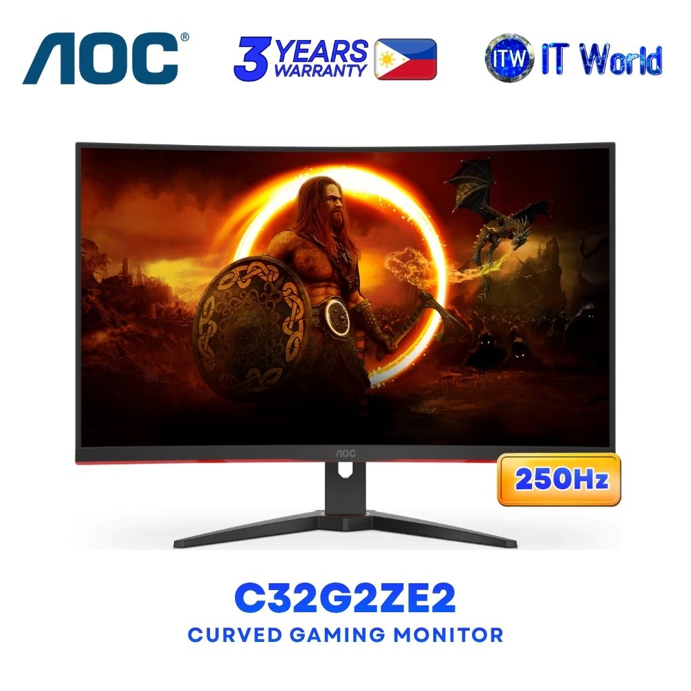 AOC C32G2ZE2 - 31.5" 1920x1080 FHD / 250Hz / VA / 4ms GTG, 0.5ms MPRT / 1500R Curved Gaming Monitor