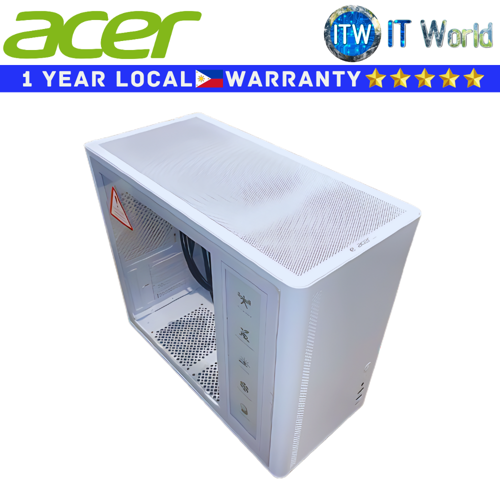 Acer Computer PC Case U351 ITX/micro ATX Tempered Glass (White)