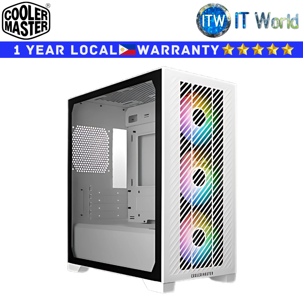 Itw | Cooler Master mATX Computer Case Elite 301 White mATX Tempered Glass (E301-WGNN-S00)