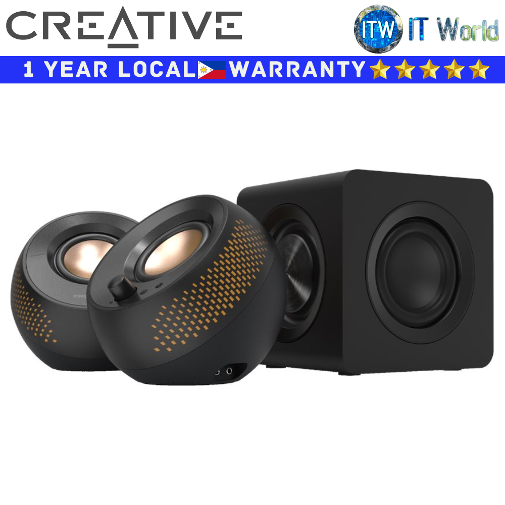 Itw | Creative Bluetooth Speaker Pebble X Plus Black 2.1 USB-C Customizable RGB Lighting (MF0495) 12E2