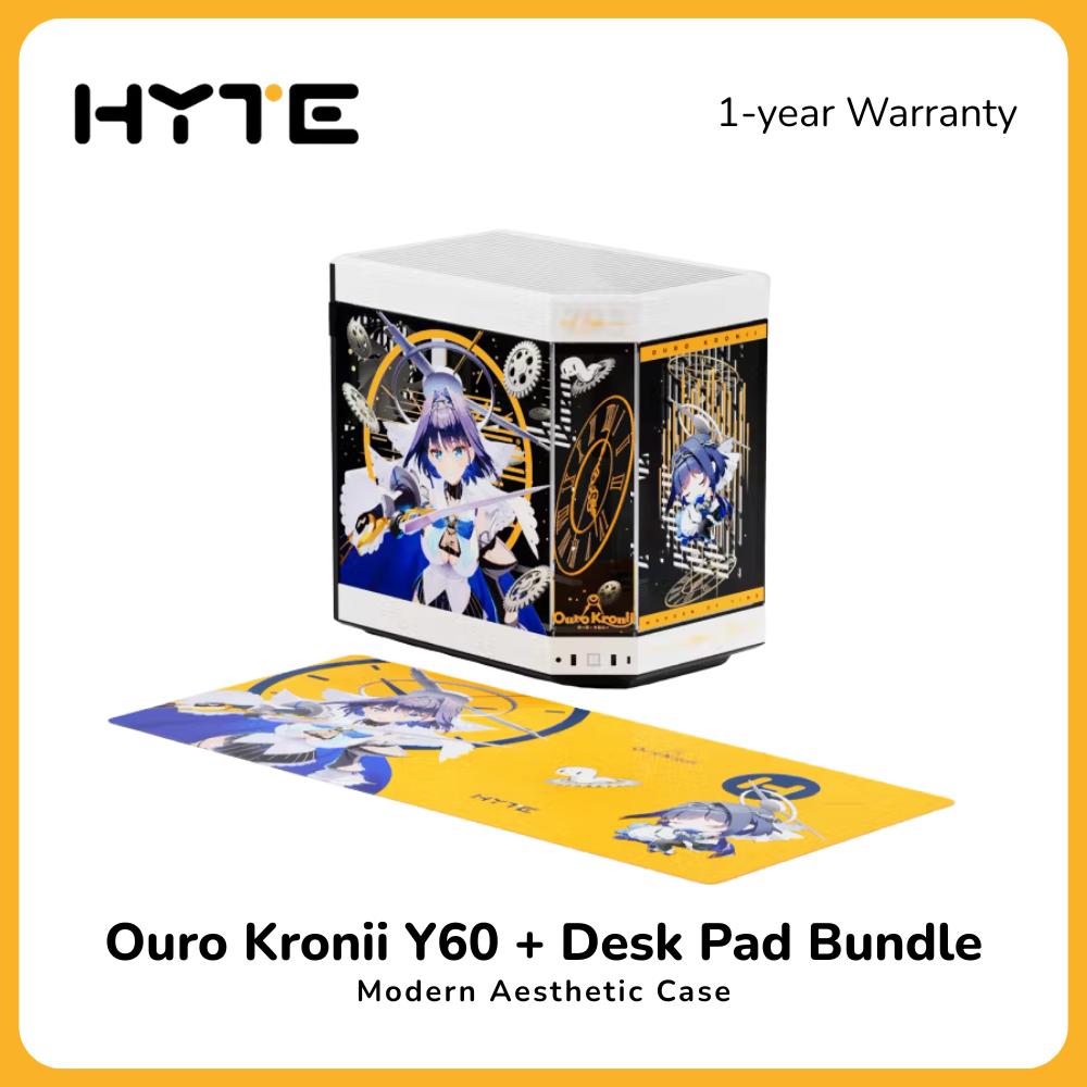 Itw | Hyte Computer PC Case Ouri Kronii Y60 Mid-Tower Tempered Glass w/ Deskpad (CS-HYTE-Y60-KRONII)