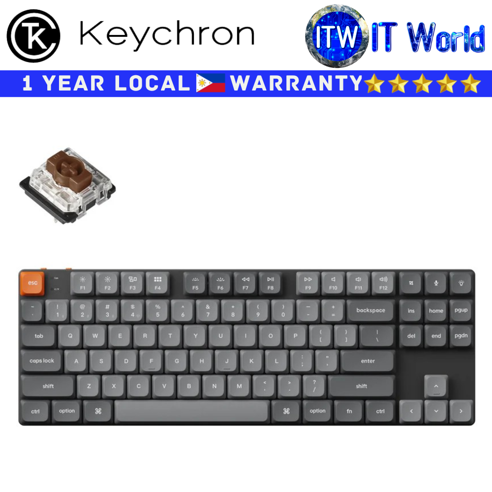Keychron Wireless Mechanical Keyboard K1 Max QMK/VIA Black Ultra-Slim Brown Switch (K1M-H3)