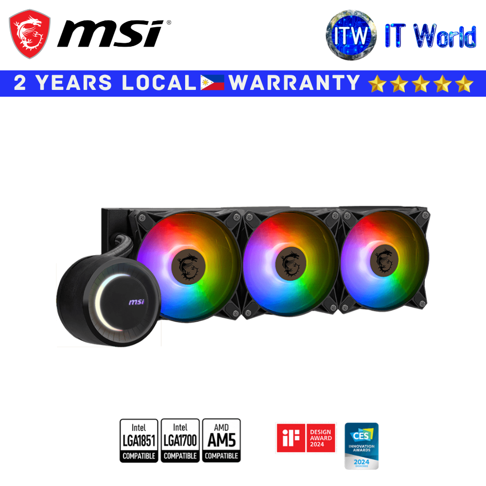 Itw | MSI E360 Coreliquid ARGB CPU Liquid Cooler - Black (MAG CORELIQUID E360)