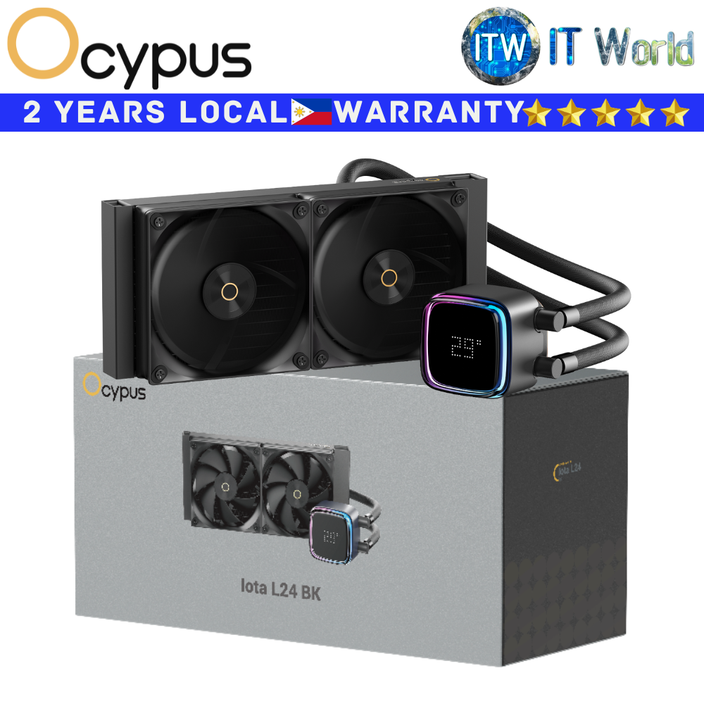 Ocypus CPU Cooler Fan Iota L24 ARGB AIO Liquid Low Noise Fluid Dynamic Bearing Black (Iota-L24-BK2ANWNN00X-GL)