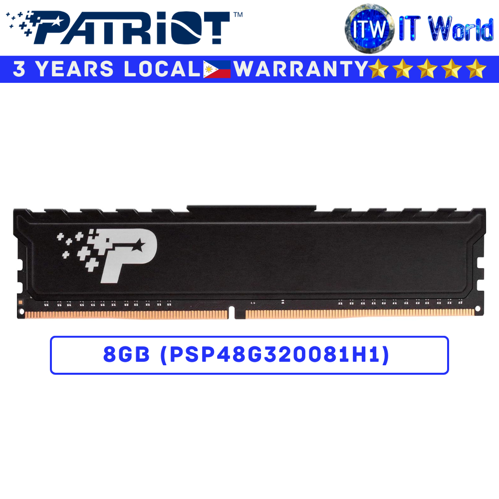 Patriot DDR4 RAM 8GB 3200Mhz Signature Line Series Single Kit UDIMM Desktop Memory (PSP48G320081H1)