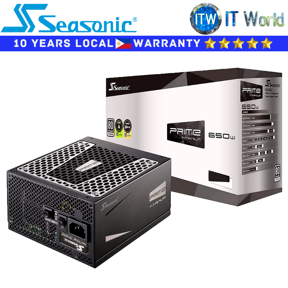 Seasonic 650W Power Supply Unit Prime Ultra Titanium 80+ Titanium Fully Modular (SSR-650TR)