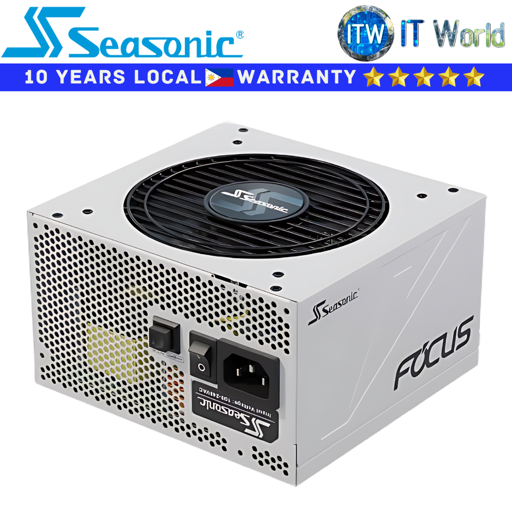 Seasonic PSU 1000W Power Supply Unit Focus GX-1000 80+ Gold Full Modular - White (SSR-1000FX)