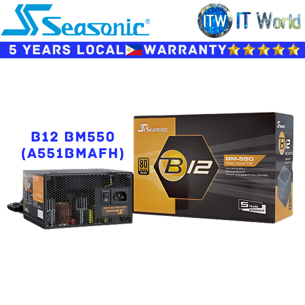 Seasonic PSU 550W/650W Power Supply Unit B12 BM Series 80+ Bronze Semi-Modular (BM550 | BM650)