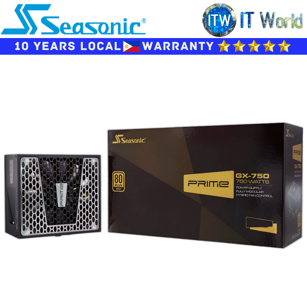 Itw | Seasonic PSU 750W Power Supply Unit Prime GX-750 80+ Gold ATX 12V Fully Modular (SSR-750GD)