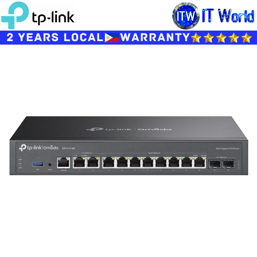 Itw | TP-Link Router ER7412-M2 Omada Multi-Gigabit VPN Router Centralized Cloud Management