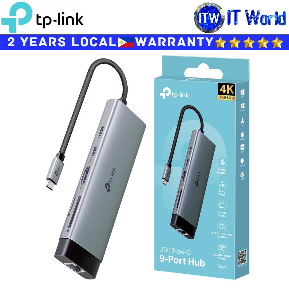 TP-Link USB Hub UH9120C USB Type-C 9-in-1 Expansion Hub Easy to Use with Plug & Play