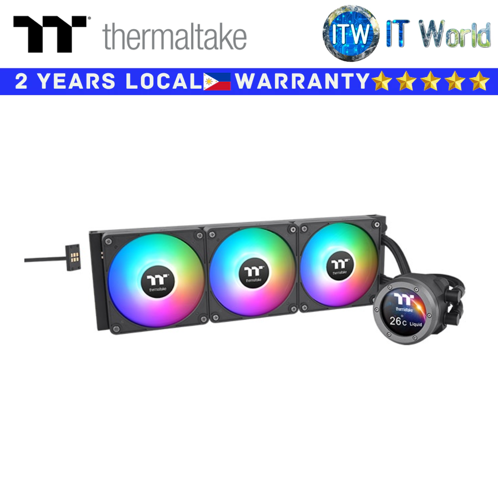 Itw | Thermaltake CPU Cooler Fan AIO Liquid Cooler TH420 V2 Ultra EX ARGB Magnetic LCD (Black|Snow) (Black)