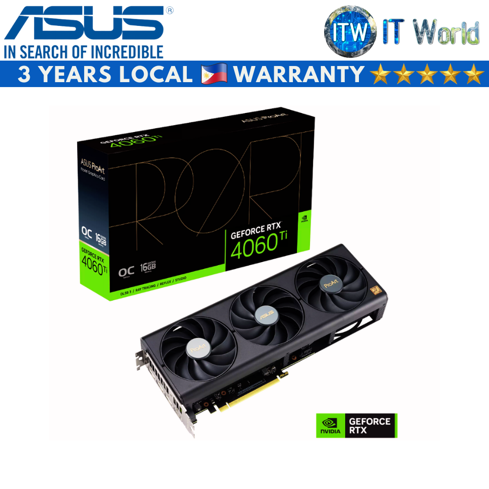 Asus ProArt Geforce RTX 4060 Ti OC Edition 16GB GDDR6 Graphic Card (PROART-RTX4060TI-O16G)