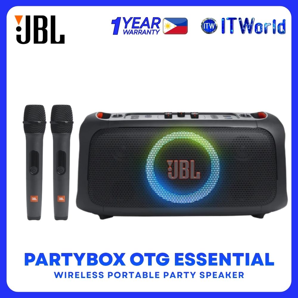 JBL Speaker Partybox On-The-Go Essential Portable with Build-in Lights and Wireless Mic