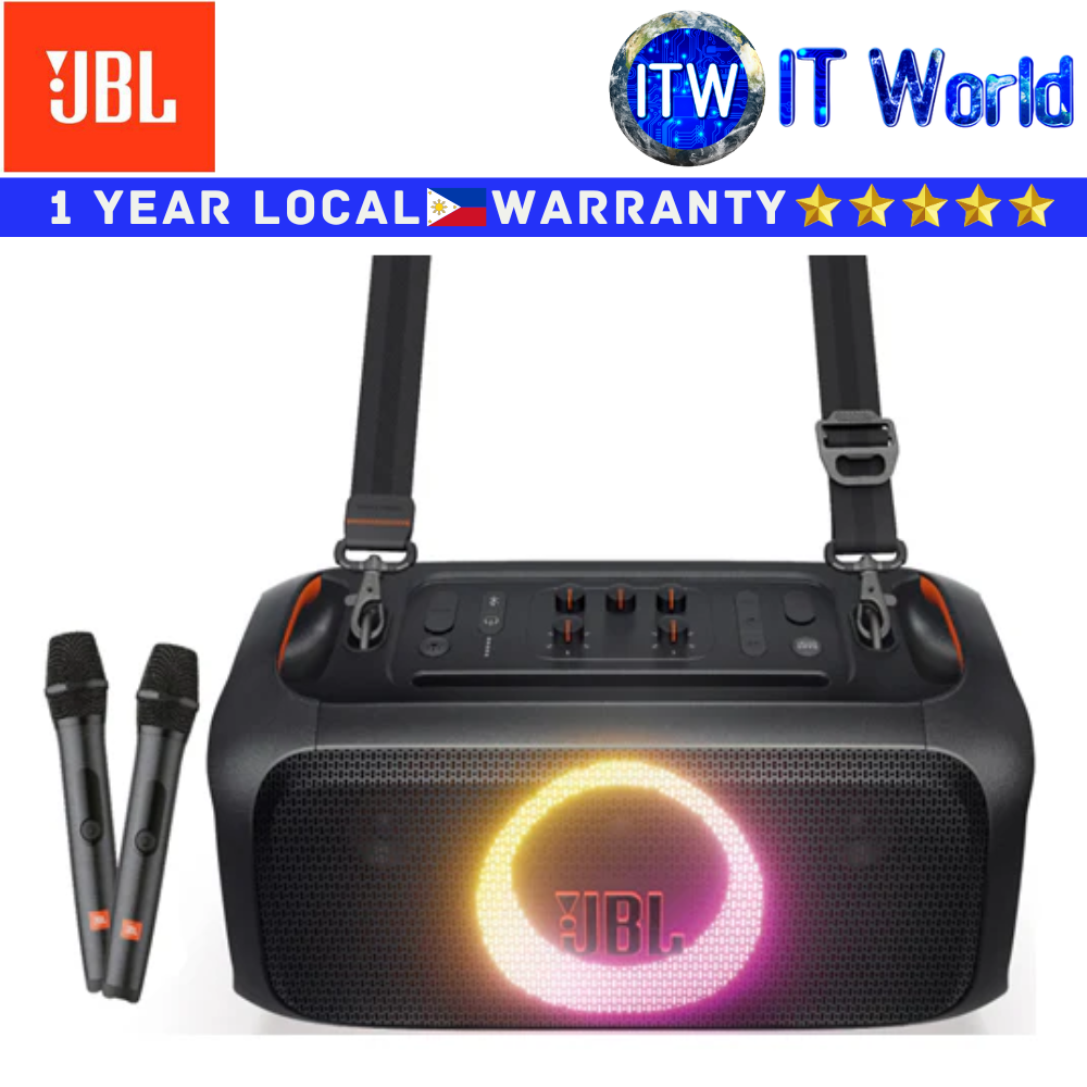 JBL Speaker Partybox On-The-Go Essential Portable with Build-in Lights and Wireless Mic