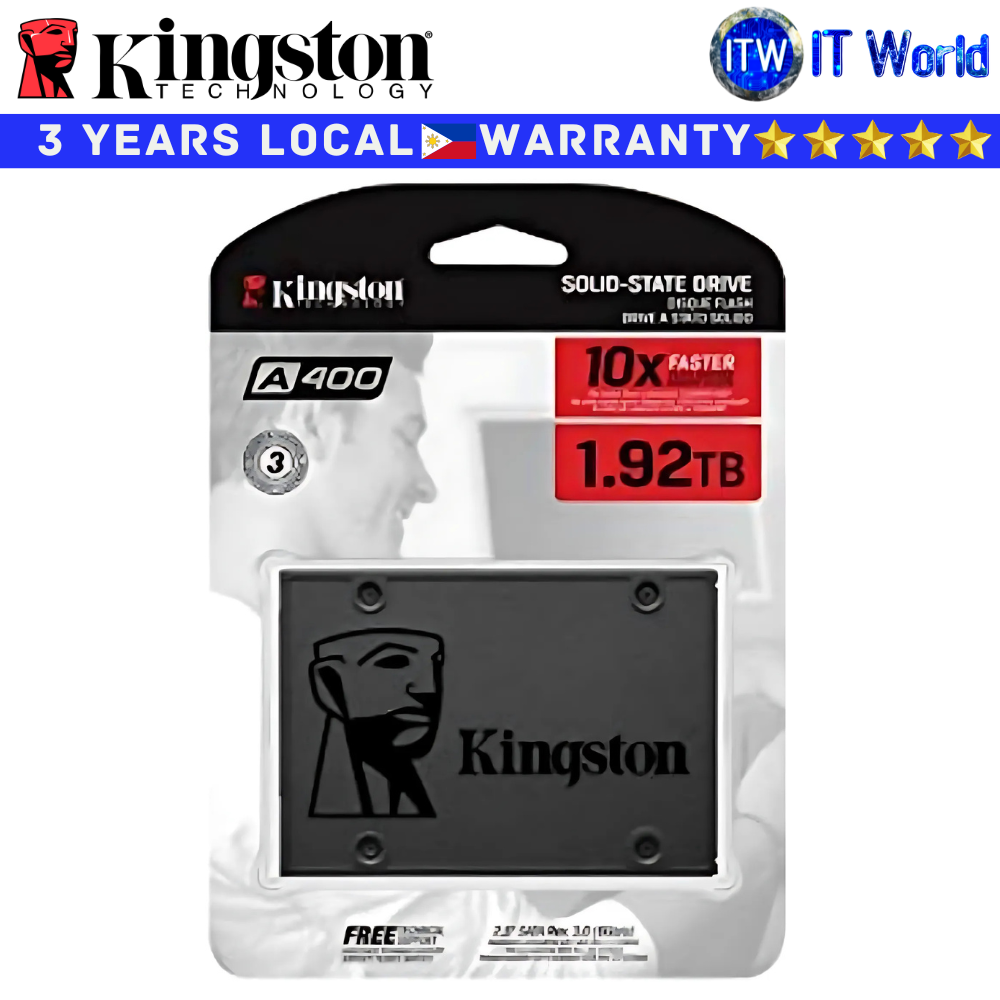 Kingston 1.92TB SSD A400 SATA III 2.5" 3D NAND up to 500MB/s, 450MB/s Write (SA400S37/1920G)