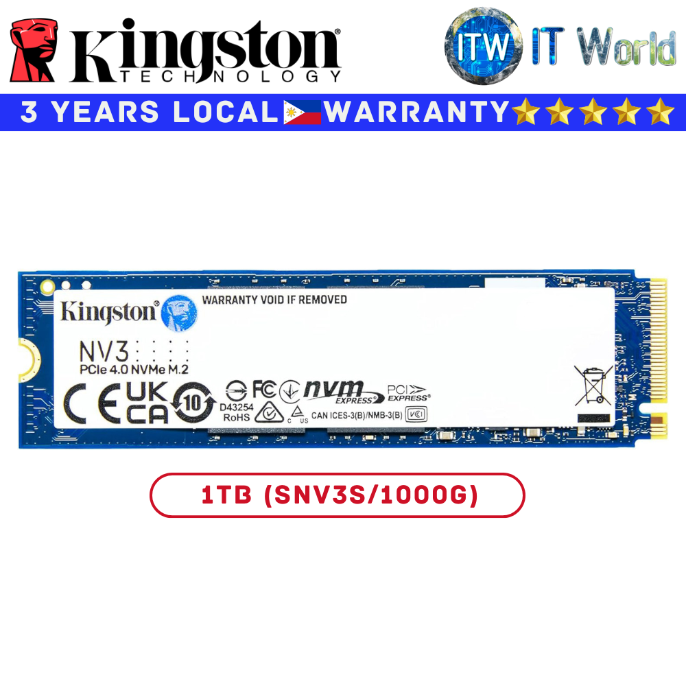 Kingston 1TB SSD NVMe NV3 PCIe Gen 4.0 M.2 2280 Internal (SNV3S/1000G)
