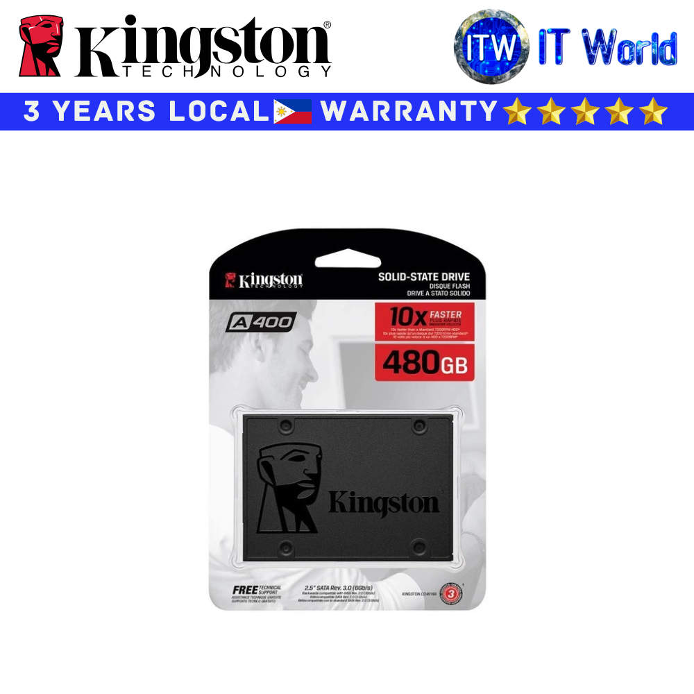 Kingston 480GB SSD A400 2.5" SATA III 3D NAND Internal (SA400S37/480G)