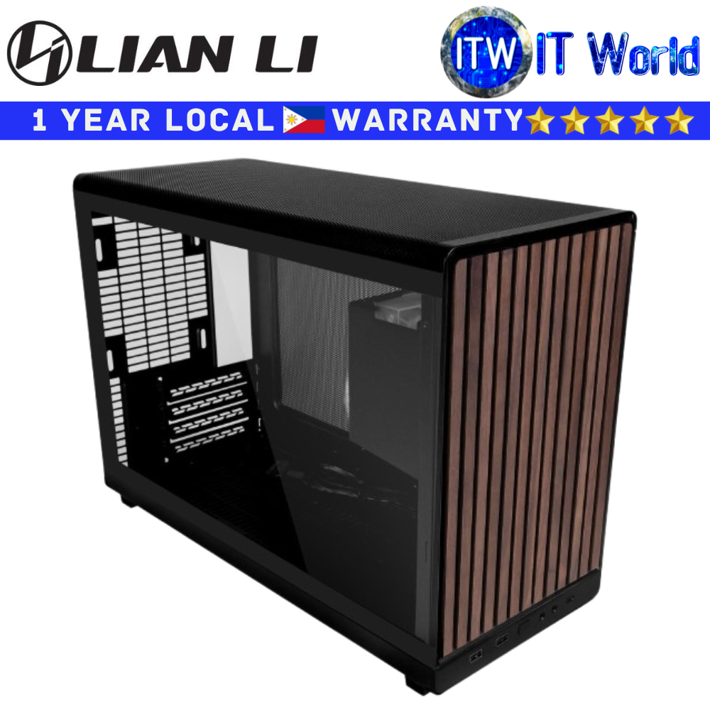 Lian Li Computer PC Case A3-mATX Wooden Front Panel Glass Side Panel Black (G99.A3X-WDG.00)