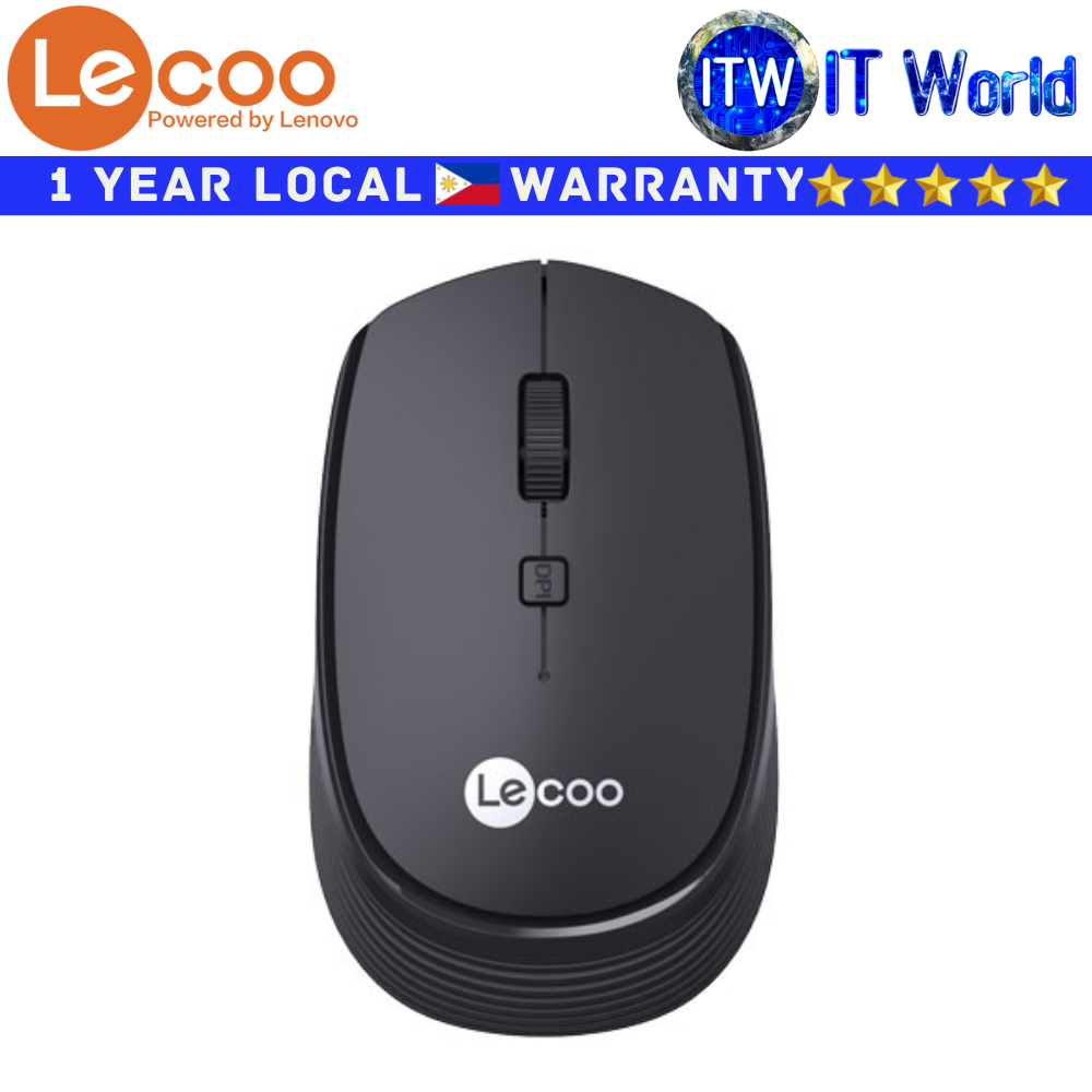 Lecoo Wireless Mouse WS202 2.4G Optical (Black)