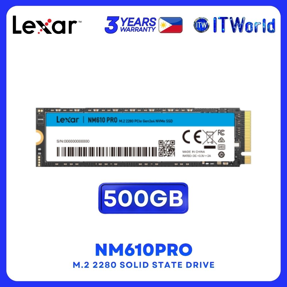 Lexar NM610PRO M.2 2280 PCIe Gen3x4 NVMe read up to 3000MB/s Internal SSD - 500GB
