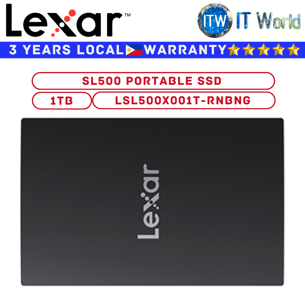 Lexar Portable SSD SL500 USB 3.2 Gen2x2 up to 2000MB/s Read, 1800MB/s Write External - 1TB (LSL500X001T-RNBNG)