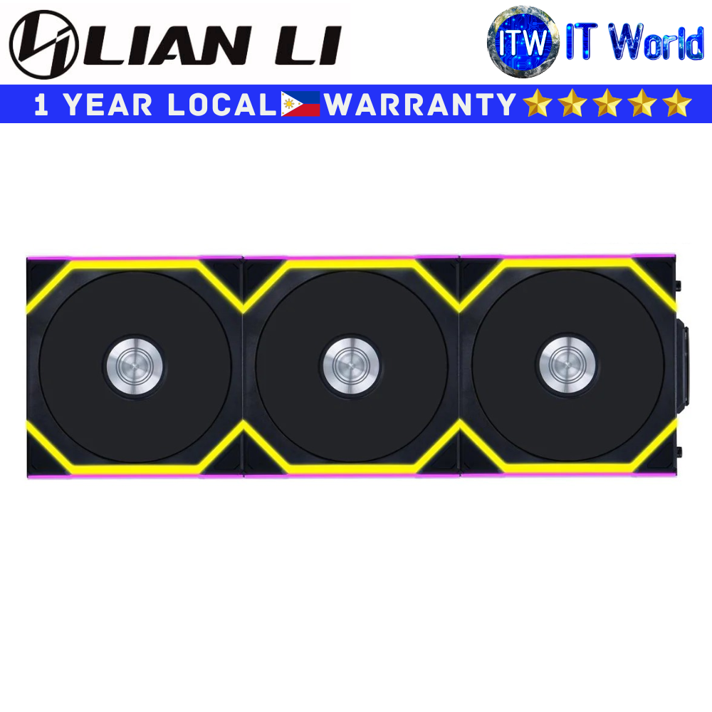 Lian Li Computer PC Fan UNI FAN SL Wireless 120 Fluid Dynamic Bearing Triple Black (G99.12SL1W3B.00)