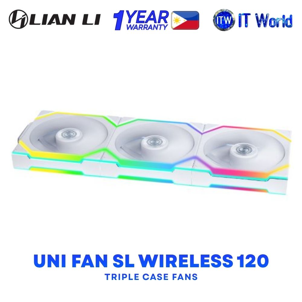 Lian Li Uni Fan SL Wireless 120 Fluid Dynamic Bearing Triple Fans White - G99.12SL1W3W.00 
