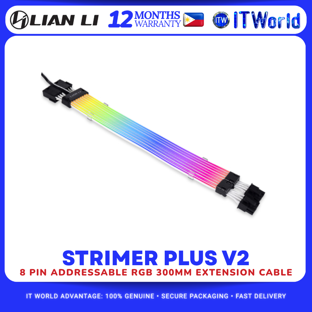 Lian Li Strimer Plus V2 300mm RGB GPU 8-Pin Extension Cable for Desktop PW8-PV2 itw