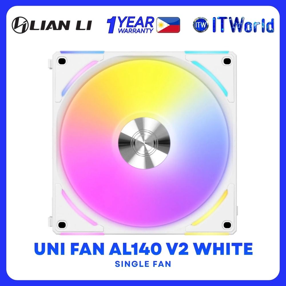 Lian Li Uni Fan AL140 V2 140mm Fluid Dynamic Bearing Single Fan White UF-AL140V2-1W