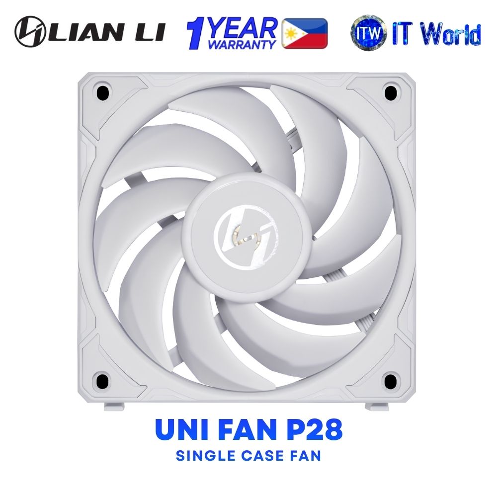 Lian Li Uni Fan P28 Noise-optimized Fluid Dynamic Bearing Single Fan - P28120-1W White