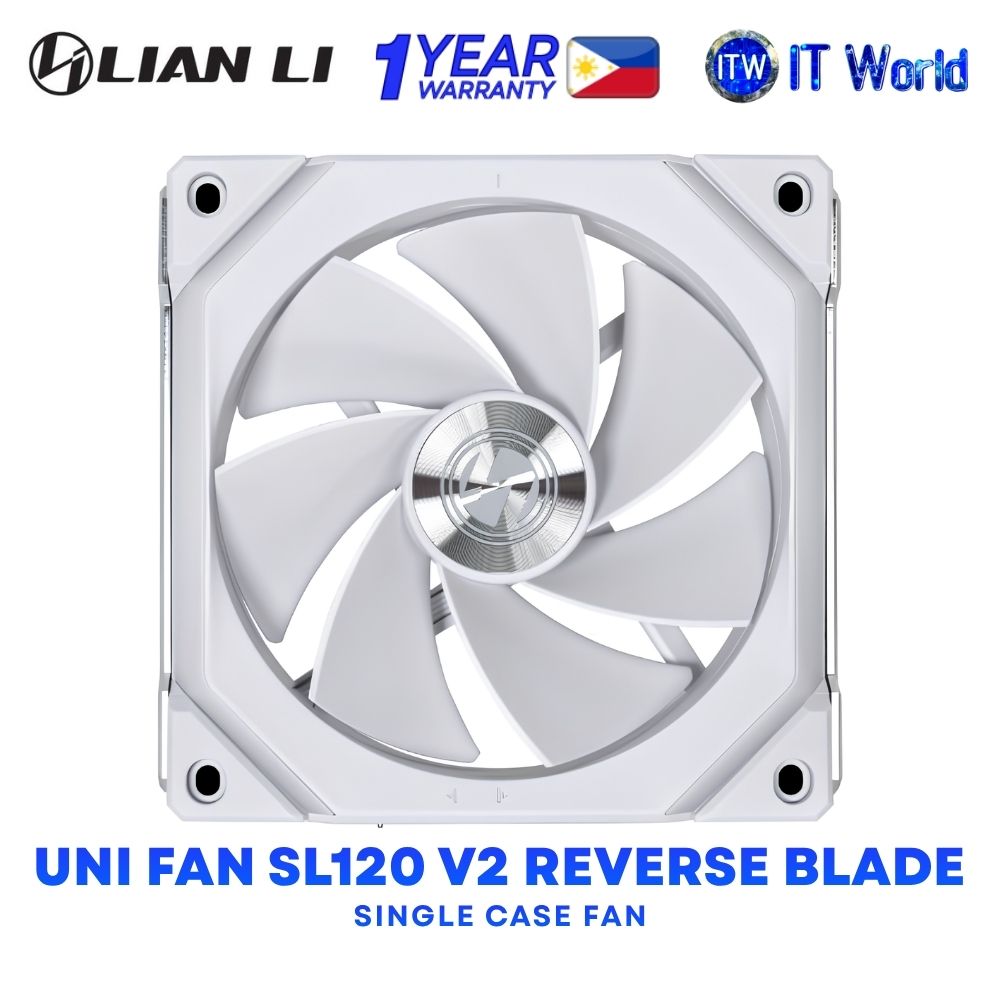 Lian Li Uni Fan SL120 V2 Reverse Blade Fluid Dynamic Bearing Single Fan - UF-RSL120V2-1W White