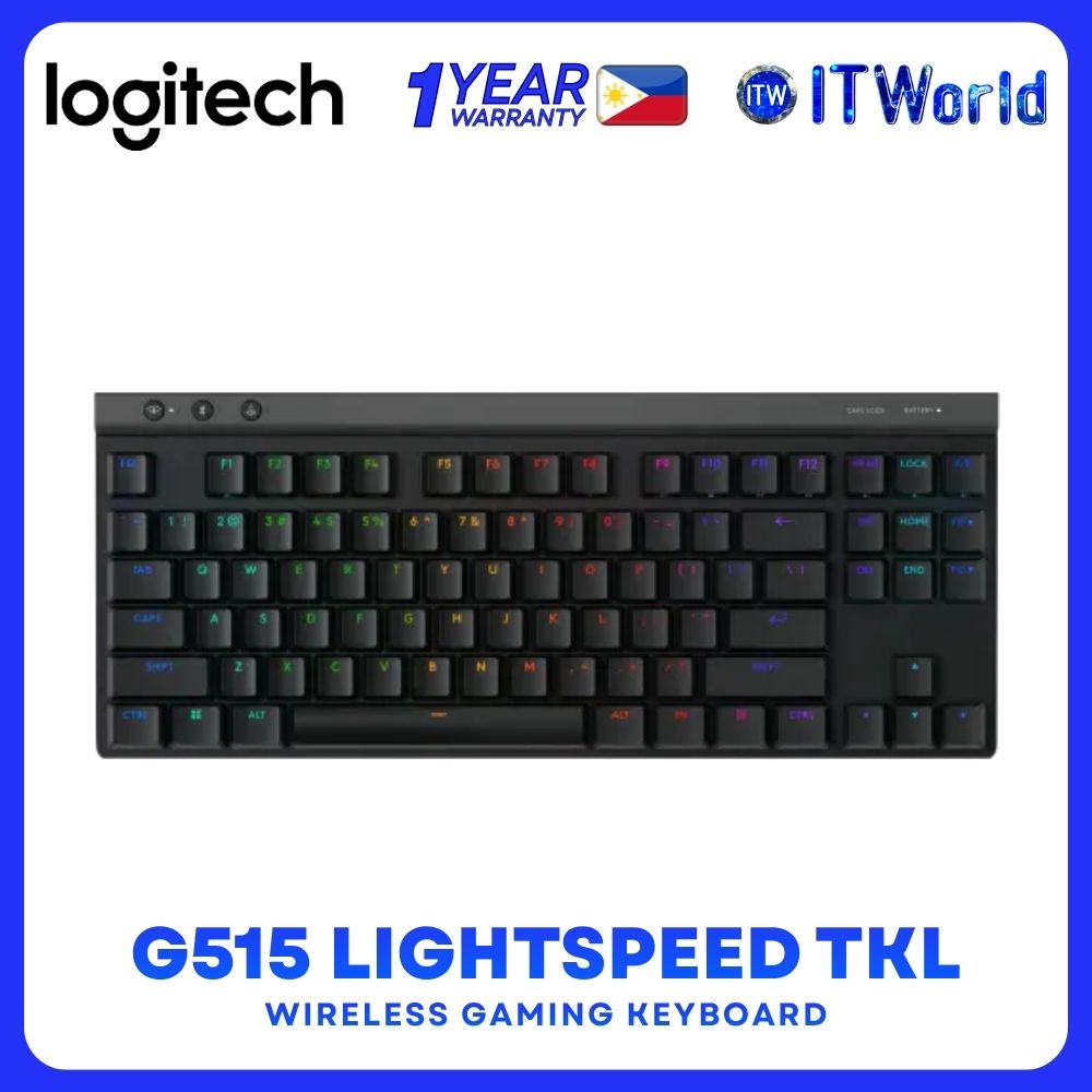 Logitech G515 Lightspeed TKL Low Profile Lightsync RGB Wireless Gaming Keyboard - Black | itw