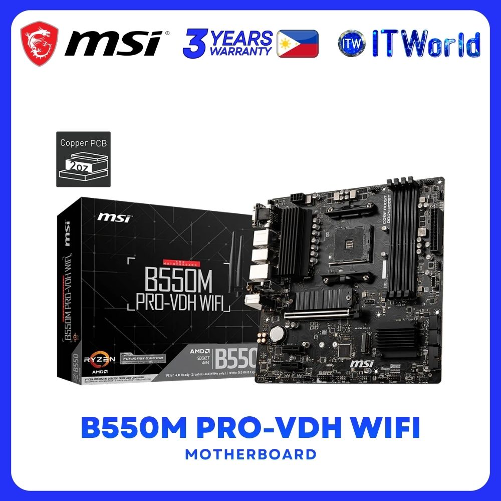 MSI B550M Pro-VDH Wifi micro-ATX AM4 DDR4 Motherboard