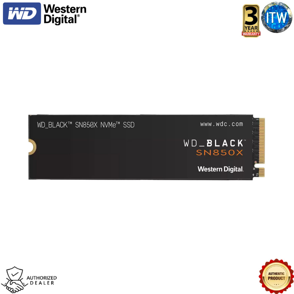 Western Digital WD Black 1TB SN850X - NVMe Gen4 PCIe, M.2 2280, Up to 7,300 MB/s, Internal Gaming SSD